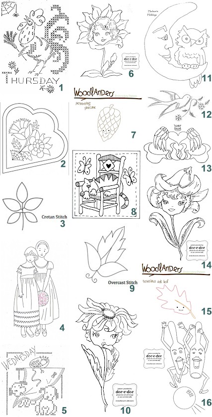designs for hand embroidery. (3) Hand Embroidery Patterns:
