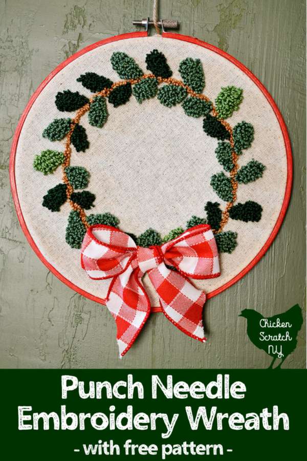 Free Christmas Wreath Punch Needle Pattern – Needle Work