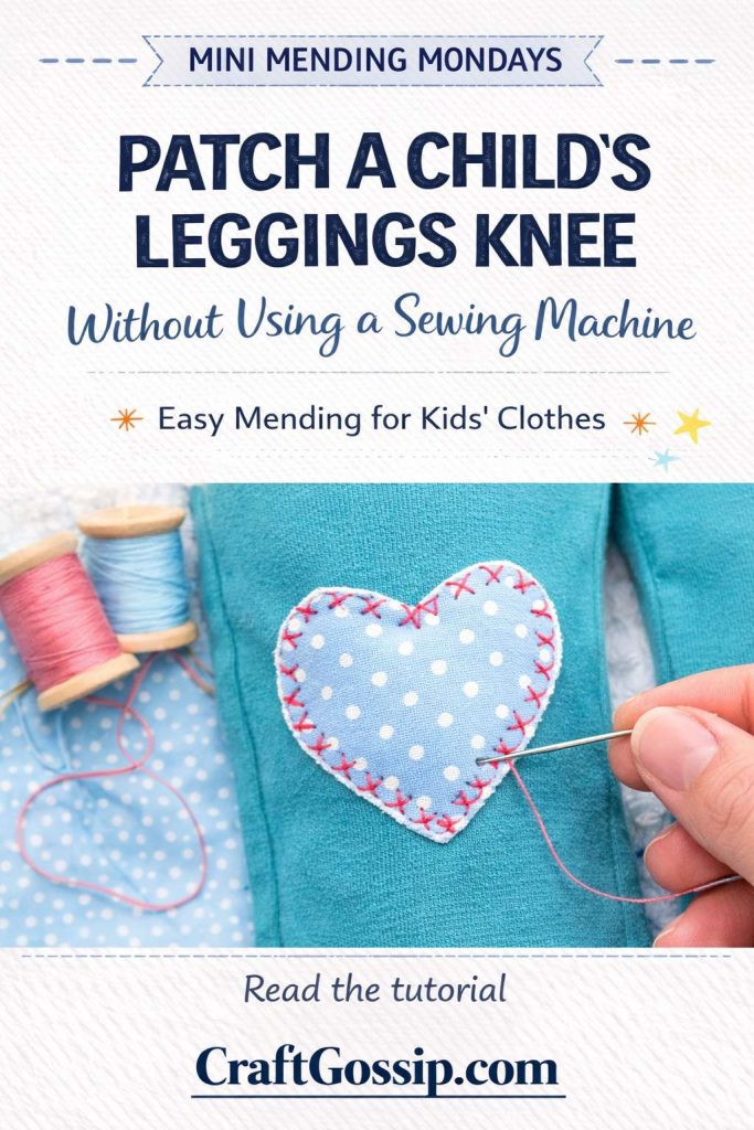 Mini Mending Mondays: Patch a Child’s Leggings Knee Without Using a Sewing Machine