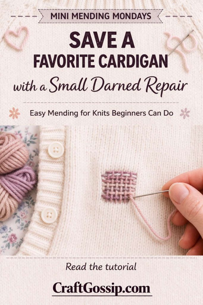 Mini Mending Mondays: Save a Favorite Cardigan with a Small Darned Repair