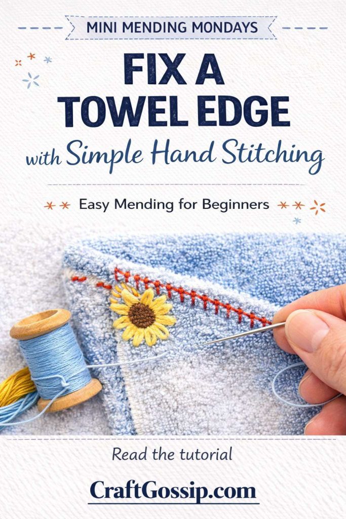 Mini Mending Mondays: Fix a Towel Edge with Simple Hand Stitching