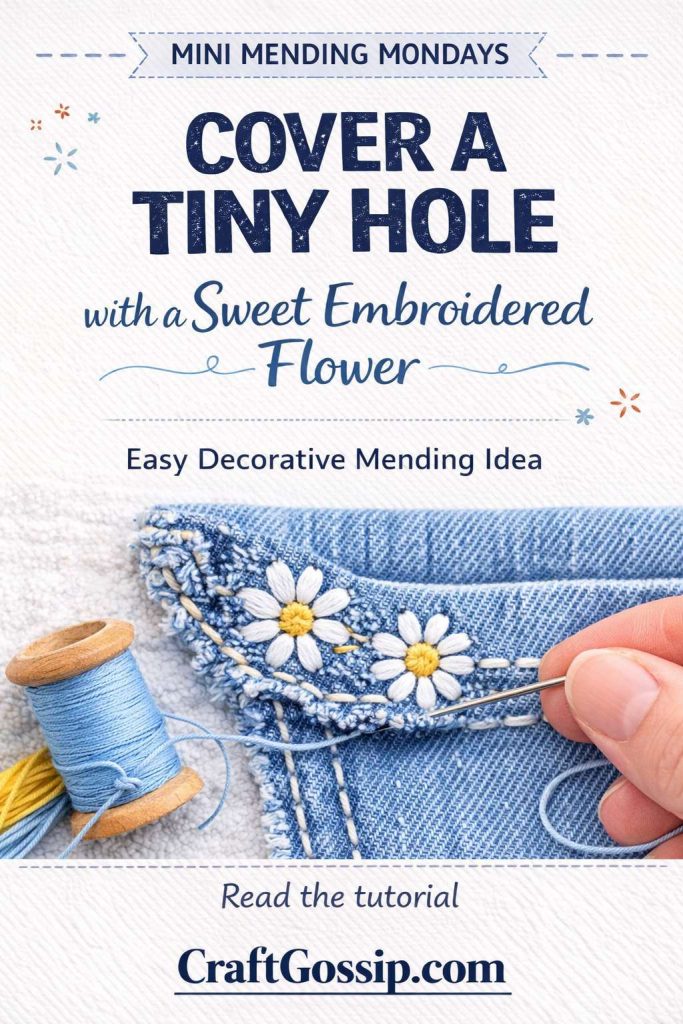 Mini Mending Mondays: Cover a Tiny Hole with a Sweet Embroidered Flower