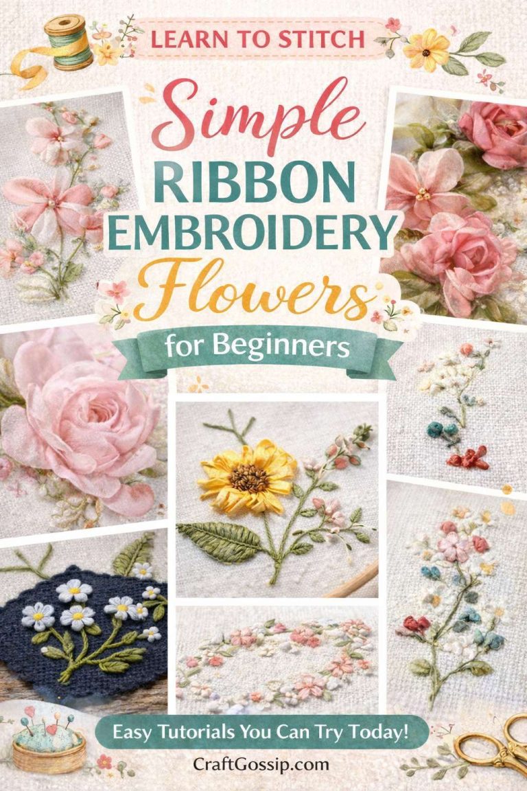 Simple Ribbon Embroidery Flowers for Beginners – Needle Work