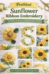 Sunflower Ribbon Embroidery Tutorials and Kits to Brighten Your Hoop sunflower-embroidery-ribbon-patterns